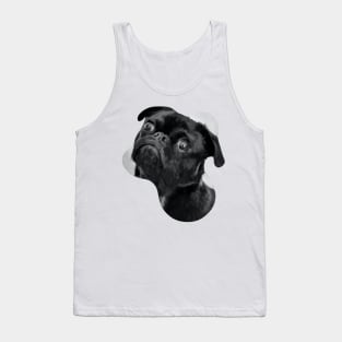 a black sad pug dog painting Tank Top